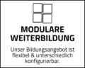 4 Quadrate mit Headline Modulare Weiterbildung