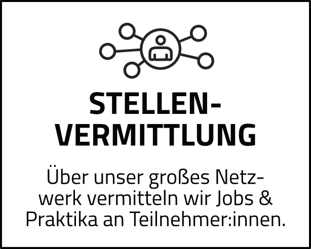 Grafik als Netzwerk mit Headline Stellenvermittlung
