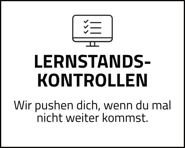 Check up Grafik mit Headline Lerstandskontrollen